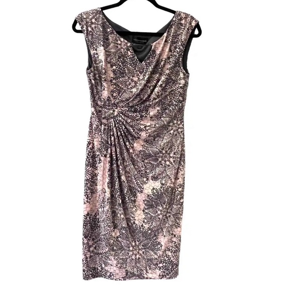 Connected Apparel WRAP DRESS Womens 12 Pink Gray - Picture 3 of 9